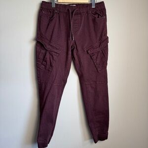 Jeaniologie DNM Works Jogger Style Cohen Twill Pull-On Cargo Pant Plum Medium 30